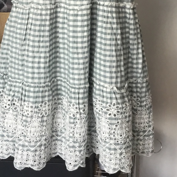 Jessica Simpson Embroidered Boho Women's Ginghan Print Layered Hem Dress NEW - Picture 9 of 16